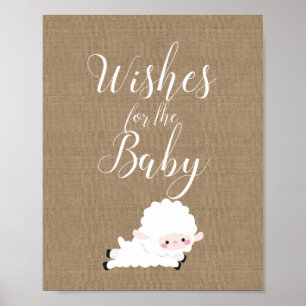 Little Lamb Baby Shower Game Sign