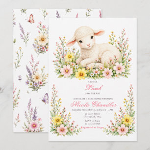 Little Lamb Baby Shower Invitation