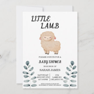 Little Lamb Baby Shower Invitation