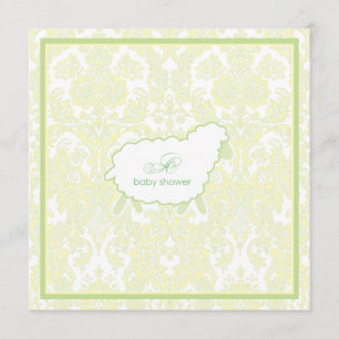 Little Lamb Baby Shower Invitation   Green
