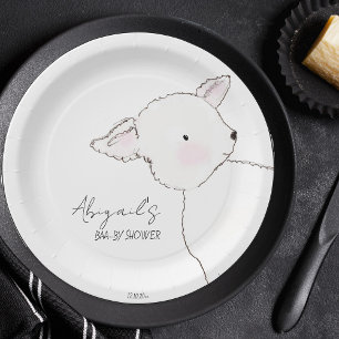 Little Lamb Baby Shower Paper Plate