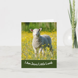 Little Lamb Baptism Greeting Card
