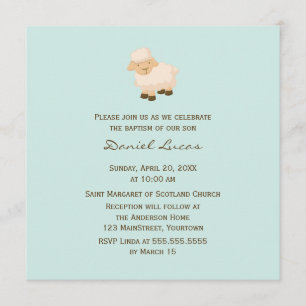 Little Lamb Baptism Invitation