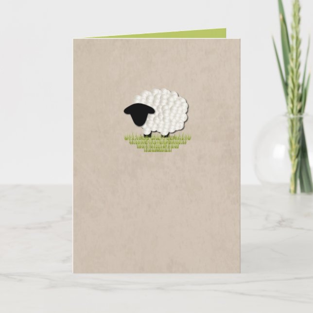 Little Lamb Blank Note Card (5 Colour Options) (Front)