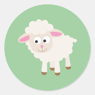 Little lamb classic round sticker
