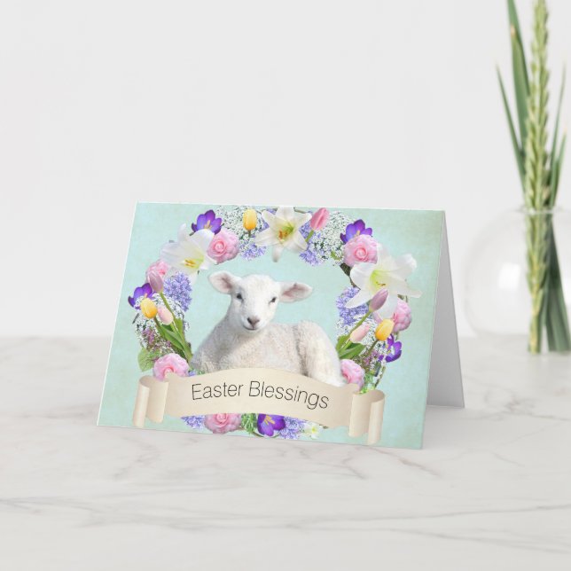 Little Lamb Easter Greeting Card (Front)
