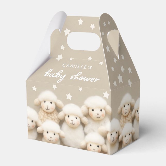 Little Lamb Gender Neutral Baby Shower Favour Box (Back Side)