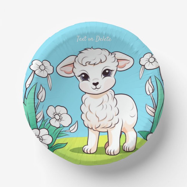 Little Lamb Paper Bowl Paper Plate (Front)