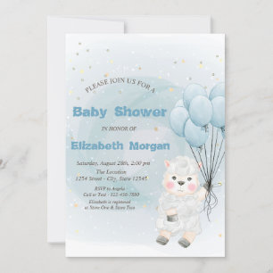Little Lamb Sheep Stars Baby Shower Invitation