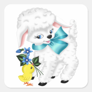 Little Lamb Square Sticker