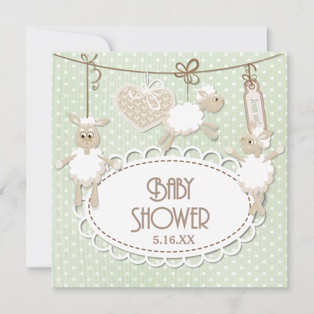Little Lamb Toys Baby Shower Invitation (Front)
