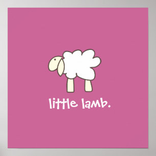 Little Lamb wall print (rose)