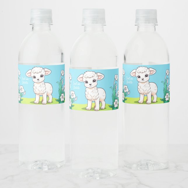 Little Lamb Water Bottle Label (Bottles)