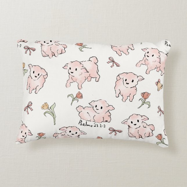 Little Lamb White Decorative Cushion (Back)