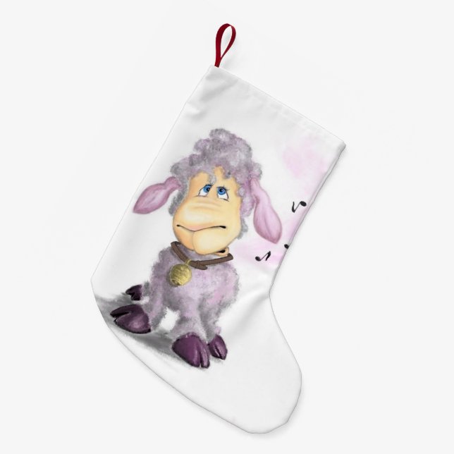 Little Lamb with Bell Christmas Stocking (Front (Hanging))