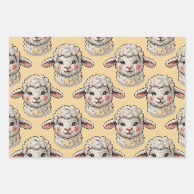 Little Lamb  Wrapping Paper Sheet (Front)
