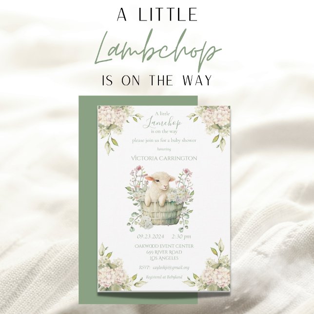 Little Lambchop Floral Baby Shower  Invitation (Creator Uploaded)