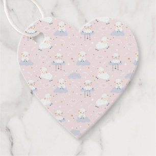 Little Lambs Hanging Out on Clouds-Baby Shower  Favour Tags