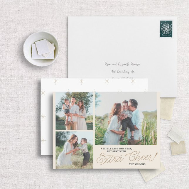 Little Late Extra Cheer Belated Holiday Photo Card (Creator Uploaded)