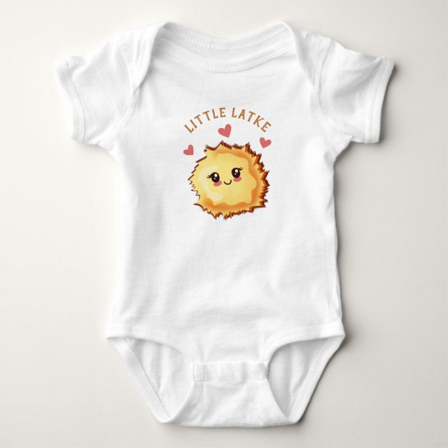 Little Latke Hanukkah Baby Shower  Bodysuit (Front)