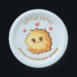 Little Latke Hanukkah Baby Shower  Paper Plate<br><div class="desc">Hanukkah Baby Shower for the new parents to be. Features a cute latke baby. Great for a girl or boy baby to be! All wording can be changed. To make more changes go to Personalise this template. On the bottom you’ll see “Want to customise this design even further? Click on...</div>