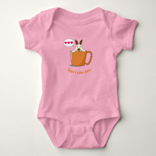 Little Latte bunny say " I love U" Baby Bodysuit