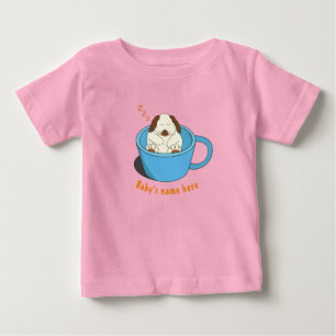 Little Latte  bunny sleeping in the coffee  cup Ba Baby T-Shirt