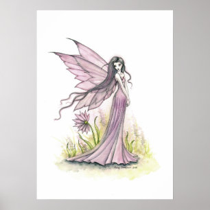 Little Lavender Fairy Fantasy Art Illustration Poster