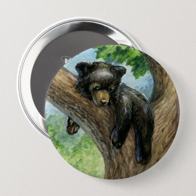 Little Lazy Bear 10 Cm Round Badge (Front & Back)
