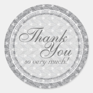 Little Leaf Thank You Stickers - Grey