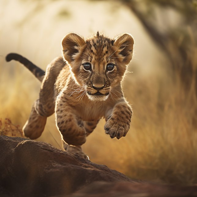 Little Leaping Lion Cub Jigsaw Puzzle (Creator Uploaded)