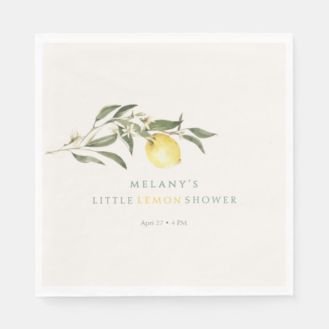 Little Lemon Citrus Baby Shower Napkin (Front)