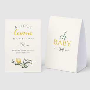 Little Lemon Sage Bow Oh Baby Shower Favour Sign