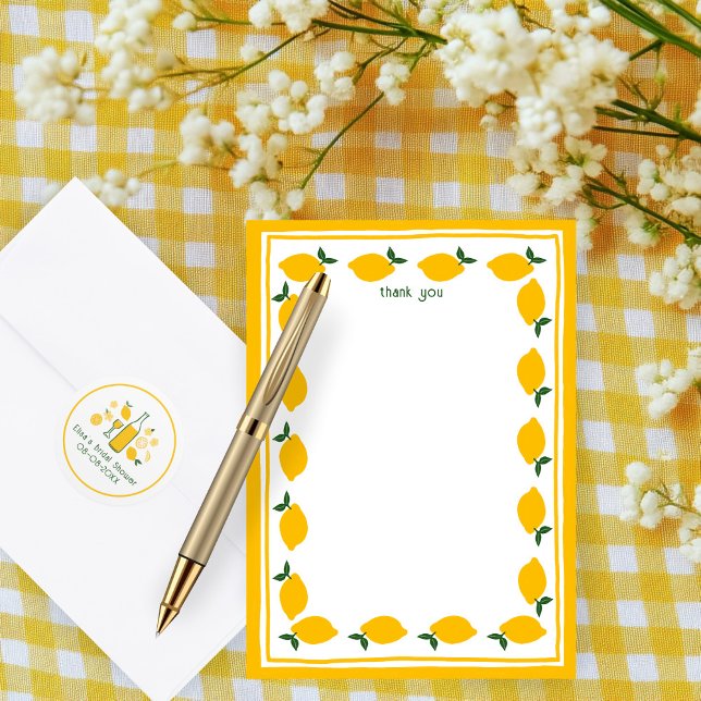 Little Lemons CUSTOM Bridal Shower  Thank You Card (Little Lemons CUSTOM Bridal Shower Thank You NOte Card
)