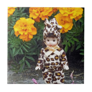 Little Leopard Girl Ceramic Tile