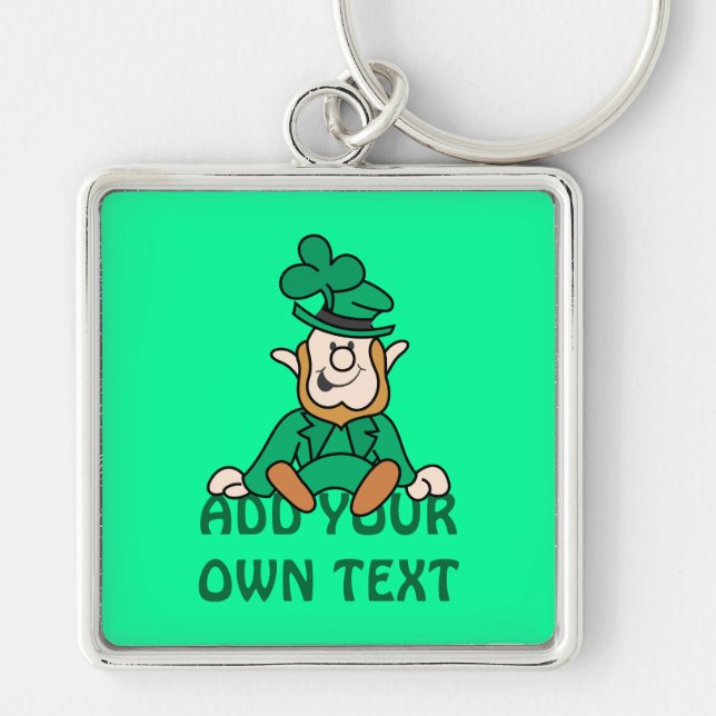 Little Leprechaun - Add Your Own Text Key Ring (Front)