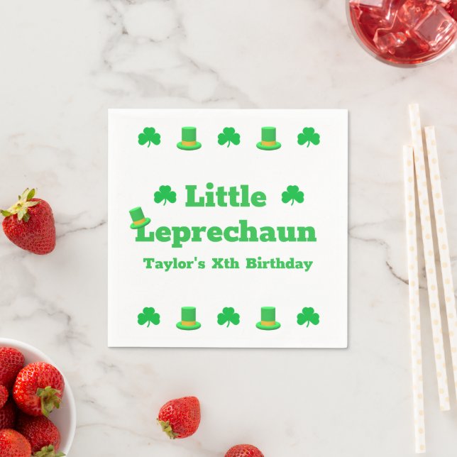 Little Leprechaun Birthday Napkin (Insitu)