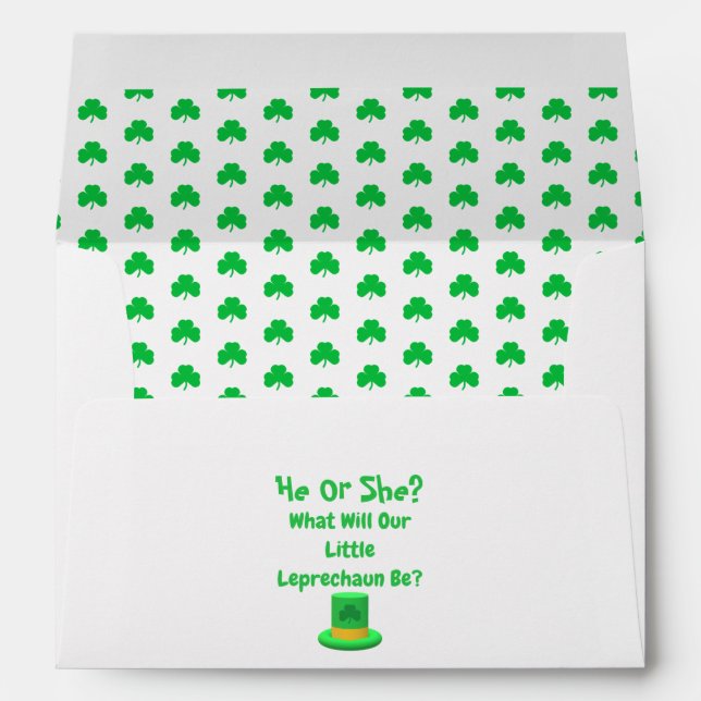 Little Leprechaun Gender Reveal Envelope (Back (Bottom))
