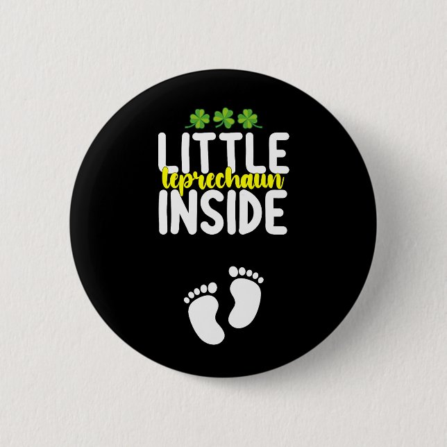 Little Leprechaun Inside Pregnancy Pregnant Mum 6 Cm Round Badge (Front)