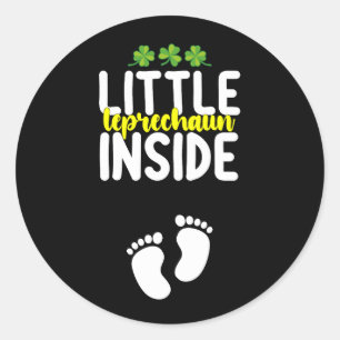 Little Leprechaun Inside Pregnancy Pregnant Mum Classic Round Sticker