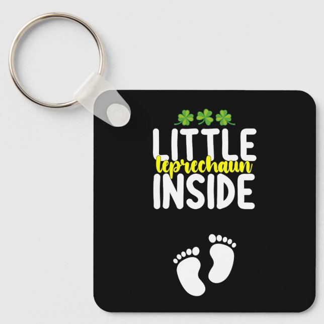 Little Leprechaun Inside Pregnancy Pregnant Mum Key Ring (Front)