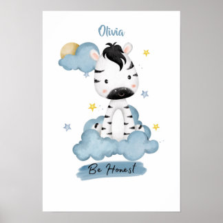 Little Lessons Zebra from the Clouds Poster