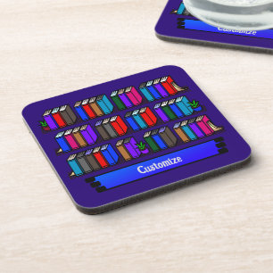 Little Library Book Club Purple Coaster