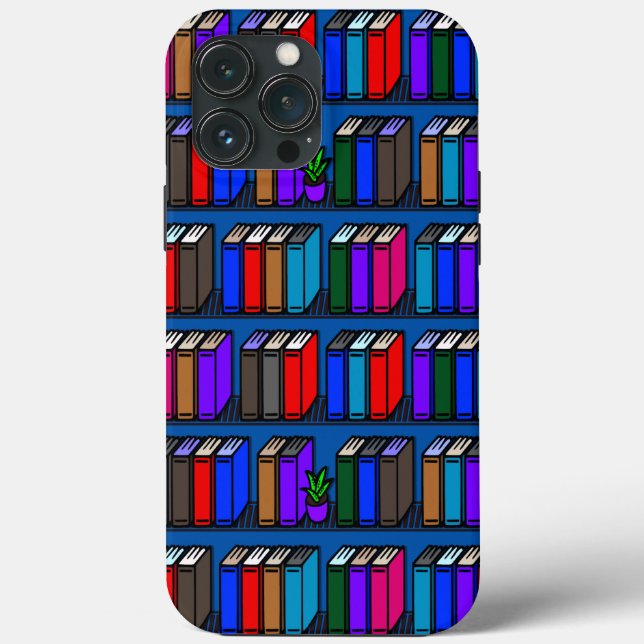 Little Library Book Shelves Teal Case-Mate iPhone Case (Back)