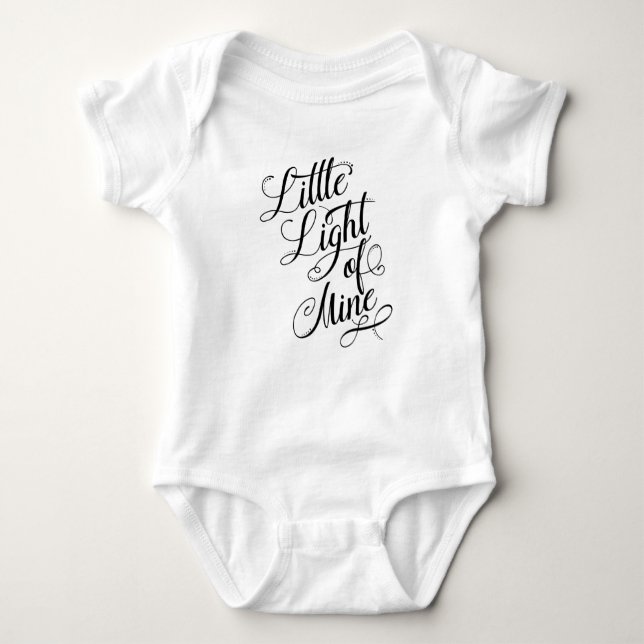 Little Light Of Mine Typography Baby Bodysuit (Front)