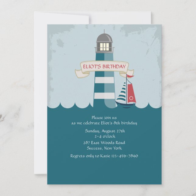 Little Lighthouse Invitation (Front)