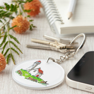 Little Lighthouse Watercolour Key Ring
