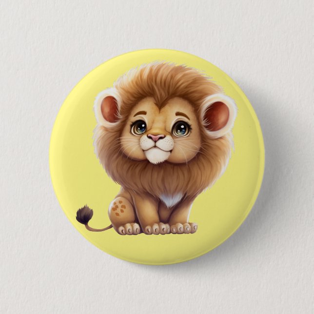 Little Lion 6 Cm Round Badge (Front)