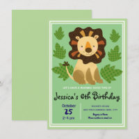 Little Lion Birthday Party Invitations
