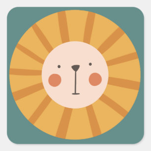 Little Lion Birthday Square Sticker